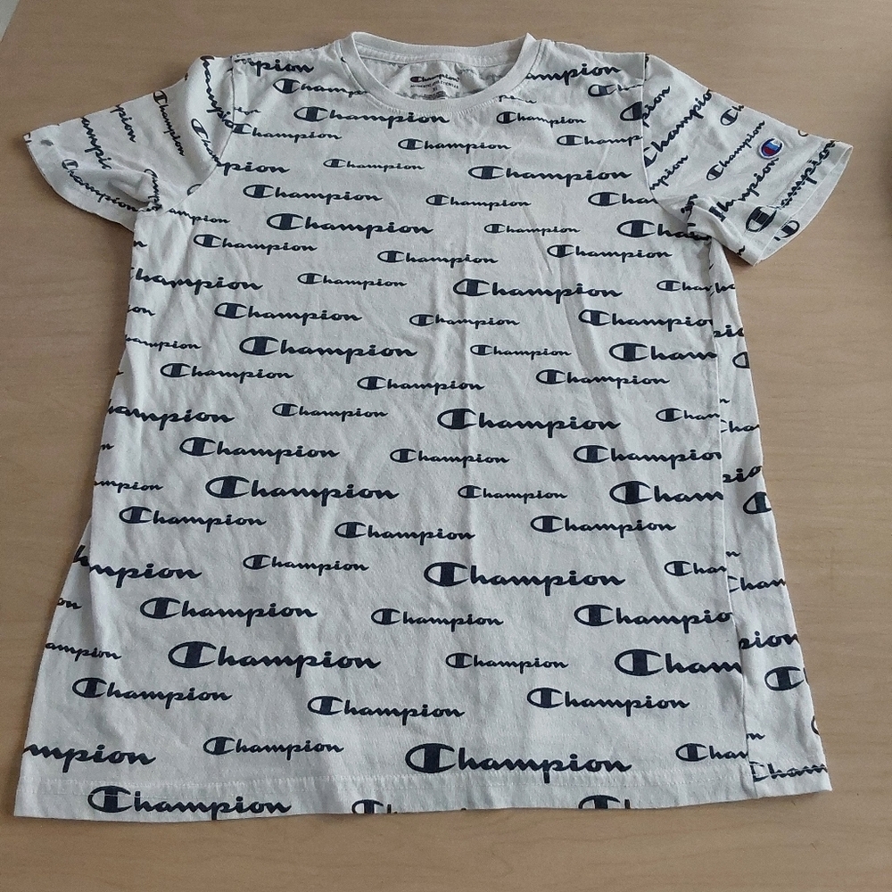 Champion White and Black Logo T-Shirt Youth XL